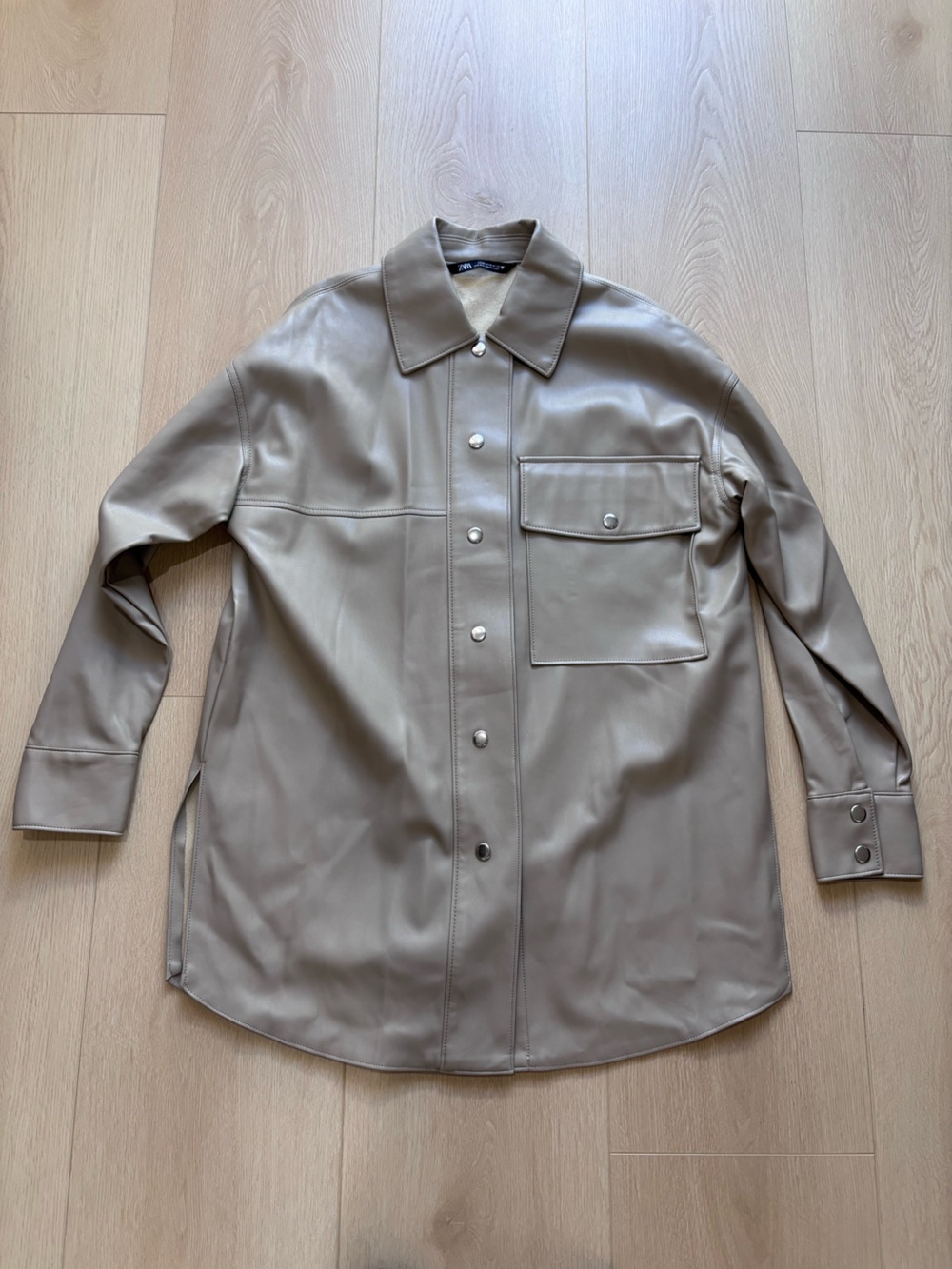Zara‎ Cream Faux Leather Jacket